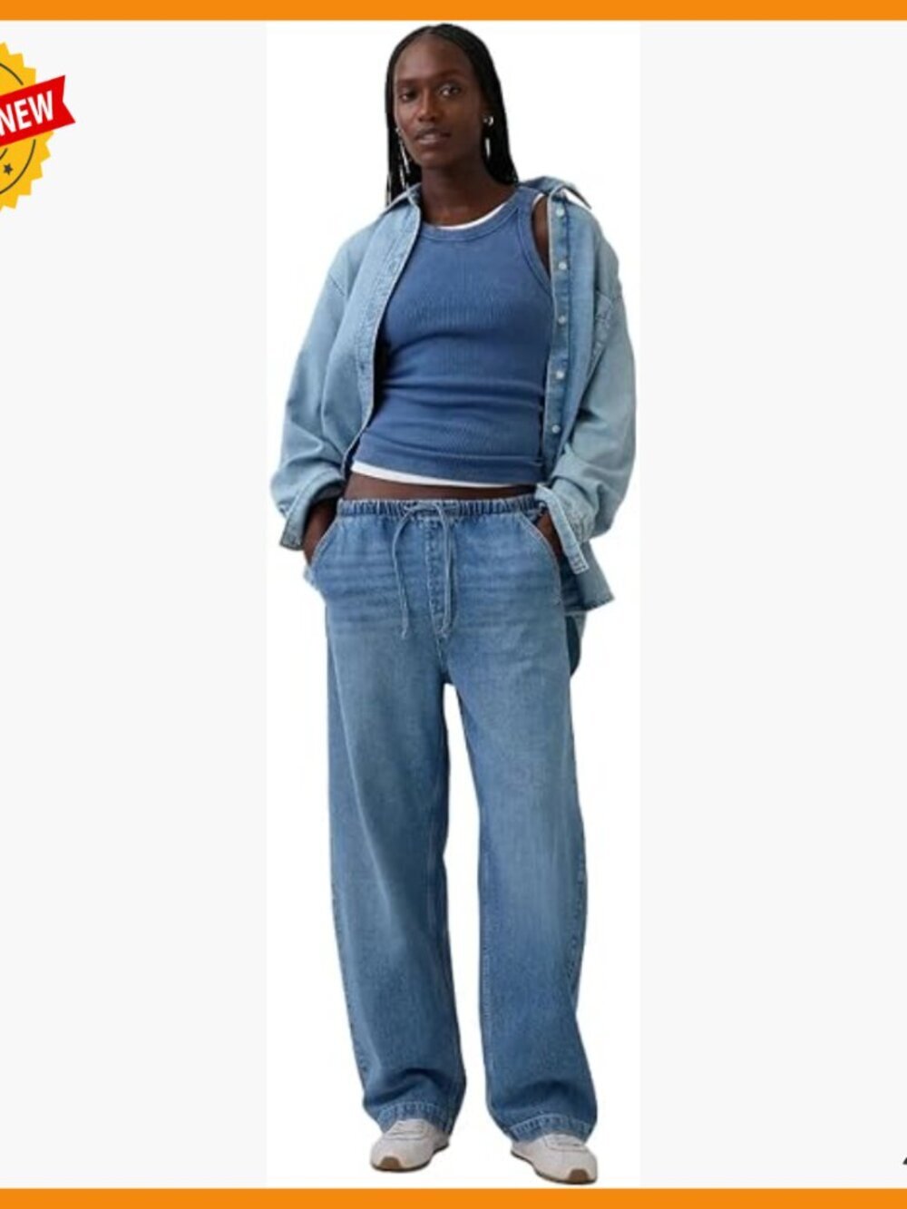 Pull-On Barrel Denim Jeans, Women's Comfort Fit, Machine Washable